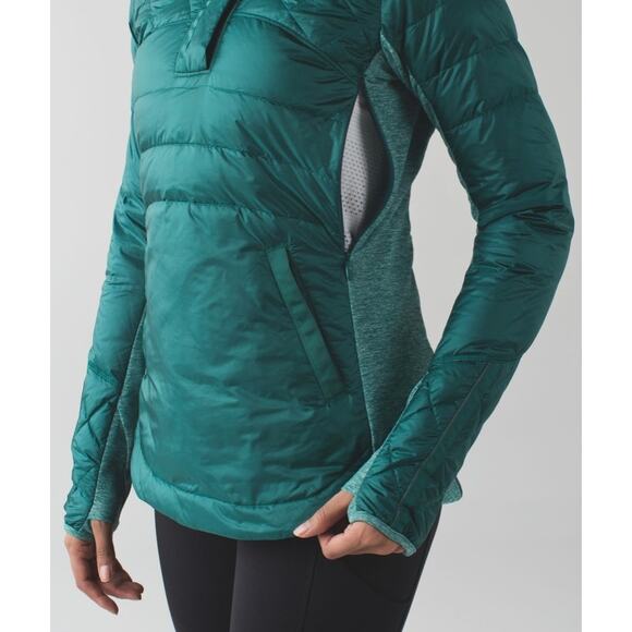 Lululemon Down for Run Pullover Jacket Forage Teal Running Size 6 - Picture 12 of 13